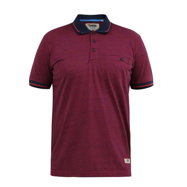 D555 Wigborough Contrast Collar Polo Red Navy-shop-by-brands-Beggs Big Mens Clothing - Big Men's fashionable clothing and shoes