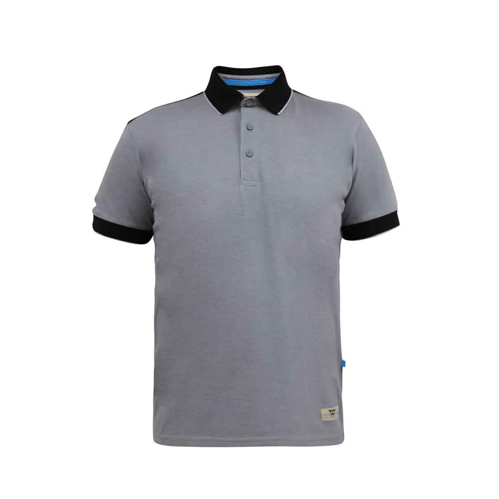 D555 Prinstead Pique Polo With Shoulder Detail Grey