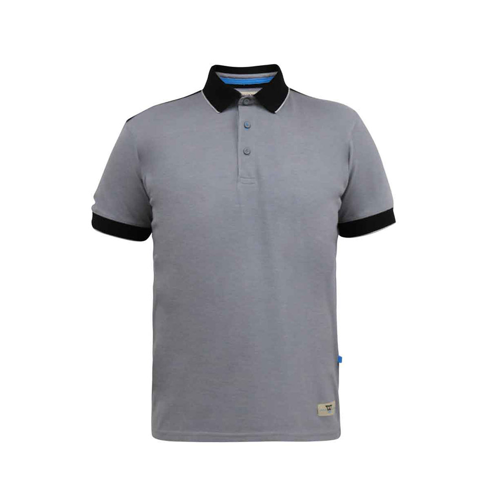 D555 Prinstead Pique Polo With Shoulder Detail Grey