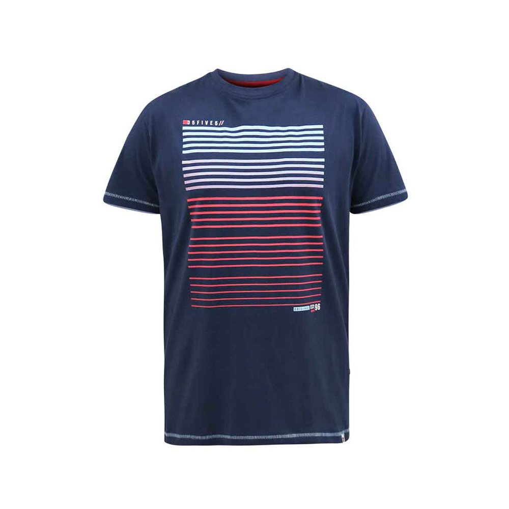 D555 Cransford Stripped Navy Tee