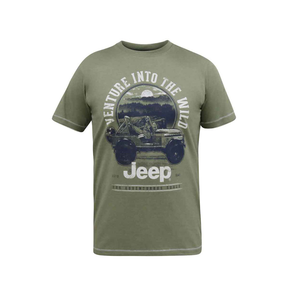 D555 Jeep Venture Into The Wild Olive Tee