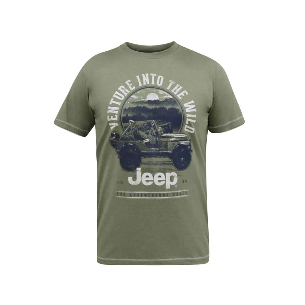 D555 Jeep Venture Into The Wild Olive Tee