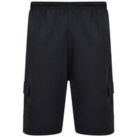 Kam Terry Cargo Elastic Waist Shorts Black