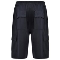 Kam Terry Cargo Elastic Waist Shorts Black