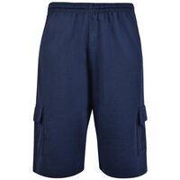 Kam Terry Cargo Elastic Waist Shorts Navy