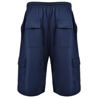 Kam Terry Cargo Elastic Waist Shorts Navy