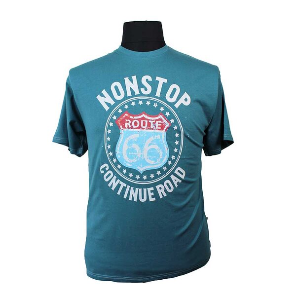 Kam Route 66 Tee Pacific Green Tee-shop-by-brands-Beggs Big Mens Clothing - Big Men's fashionable clothing and shoes
