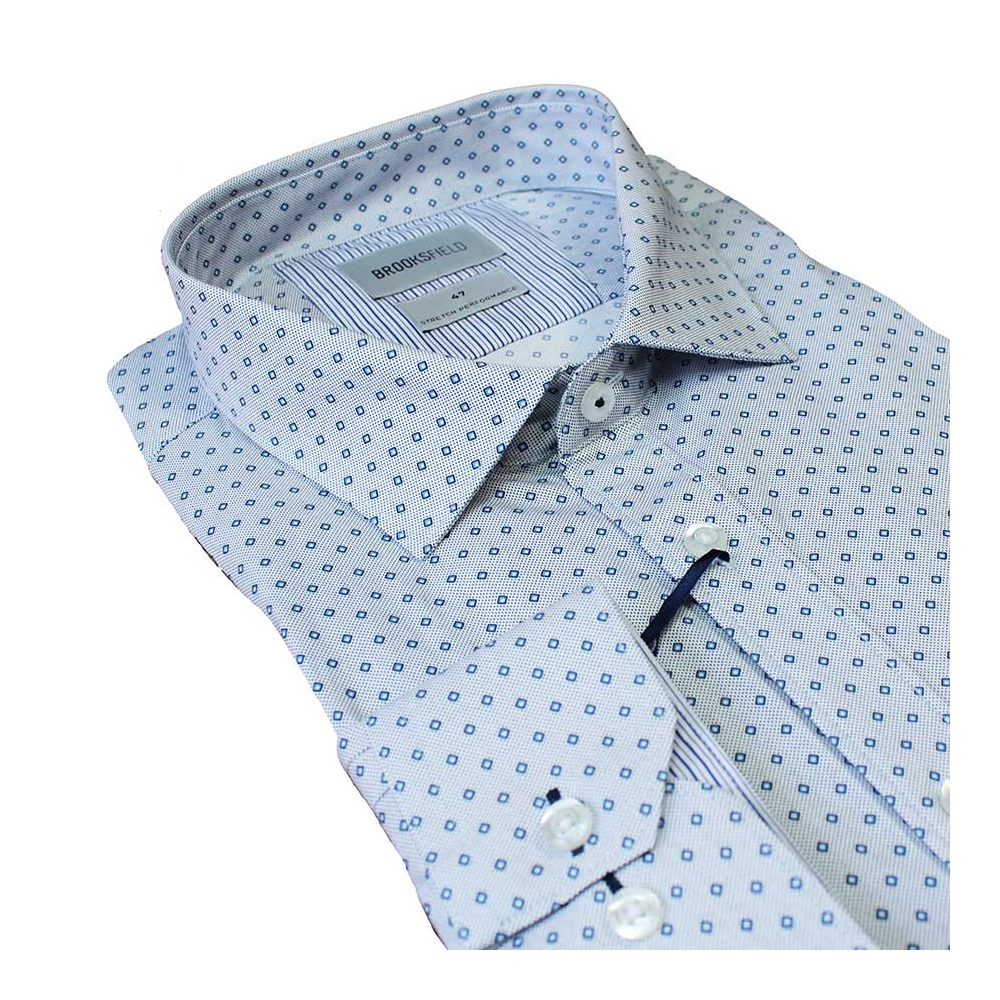 Brooksfield 2216 Small Diamond Stretch cotton Business Shirt