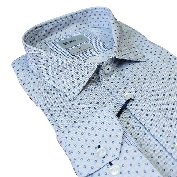 Brooksfield 2216 Small Diamond Stretch cotton Business Shirt-shop-by-brands-Beggs Big Mens Clothing - Big Men's fashionable clothing and shoes