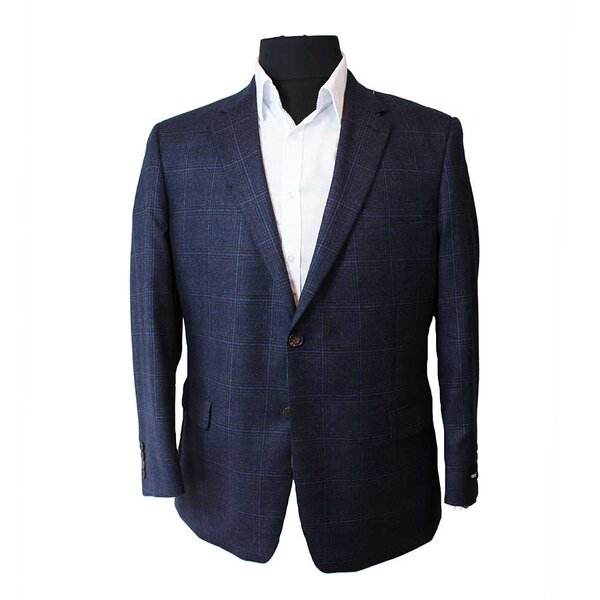 Rembrandt Cumbria Navy Brown Check Blazer-shop-by-brands-Beggs Big Mens Clothing - Big Men's fashionable clothing and shoes