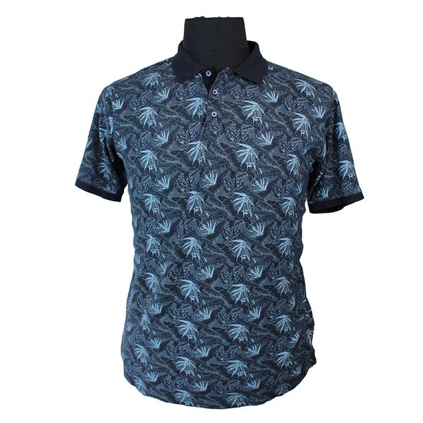Casa Moda Cotton Leaf Pattern Fashion Polo-shop-by-brands-Beggs Big Mens Clothing - Big Men's fashionable clothing and shoes