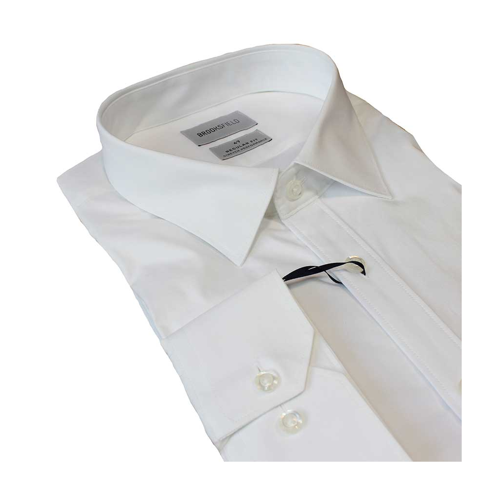 Brooksfield Premium Stretch Cotton Business Shirt White