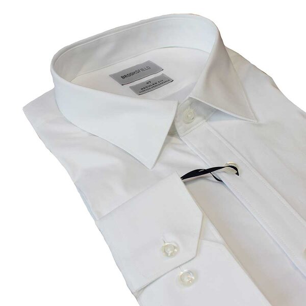 Brooksfield Premium Stretch Cotton Business Shirt White-shop-by-brands-Beggs Big Mens Clothing - Big Men's fashionable clothing and shoes