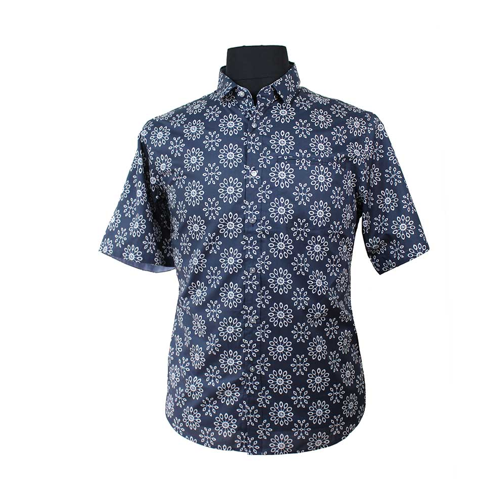 Berlin Spokes Print Pure Cotton SS Shirt