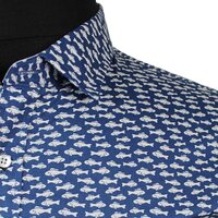 Berlin Fish Print Pure Cotton SS Shirt