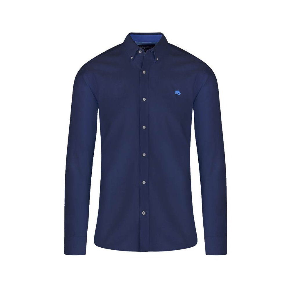 Raging Bull Oxford Weave Cotton Long Sleeve Navy