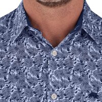 Raging Bull Navy Floral Leaf Short Sleeve Shirt