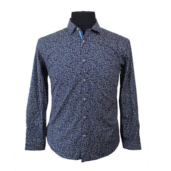 MRMR Floral Print Bronze flower LS Navy-shop-by-brands-Beggs Big Mens Clothing - Big Men's fashionable clothing and shoes