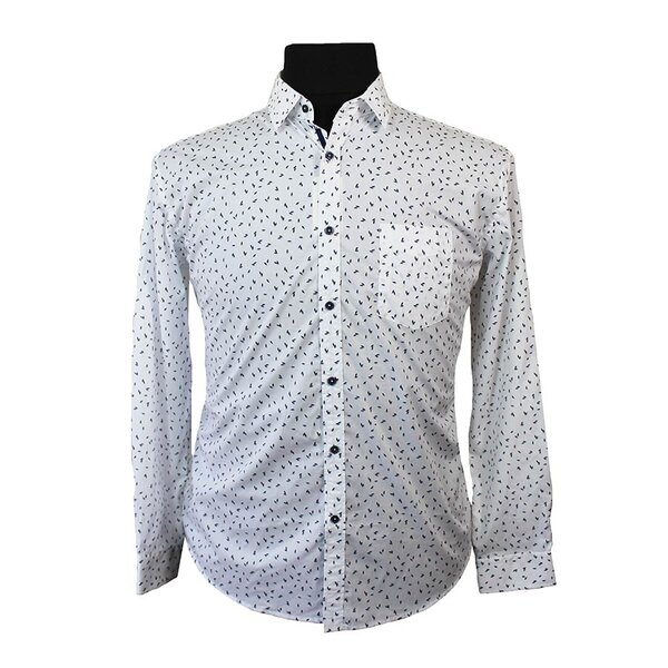 MRMR White Leaf Print LS-shop-by-brands-Beggs Big Mens Clothing - Big Men's fashionable clothing and shoes