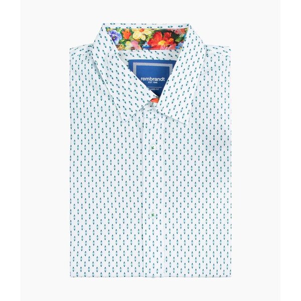 Rembrandt Green Diamond Short Sleeve Shirt-shop-by-brands-Beggs Big Mens Clothing - Big Men's fashionable clothing and shoes