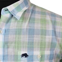 Raging Bull Mint Blue Check Short Sleeve Shirt