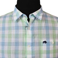 Raging Bull Mint Blue Check Short Sleeve Shirt