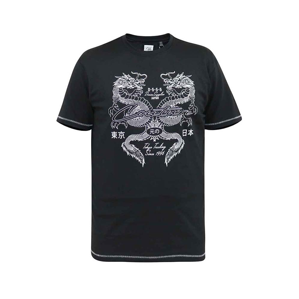 D555 Dragon Print Tee Black - D555 - Affordable European Fashion for ...