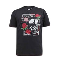 D555 Skull Rose Tee Black