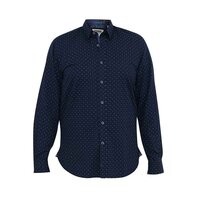 D555 Pure Cotton Mini Double Dash Pattern LS Shirt