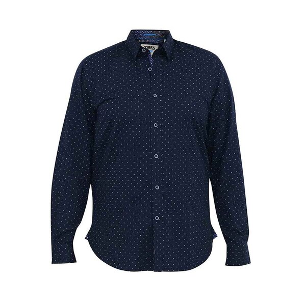 D555 Pure Cotton Mini Double Dash Pattern LS Shirt-shop-by-brands-Beggs Big Mens Clothing - Big Men's fashionable clothing and shoes