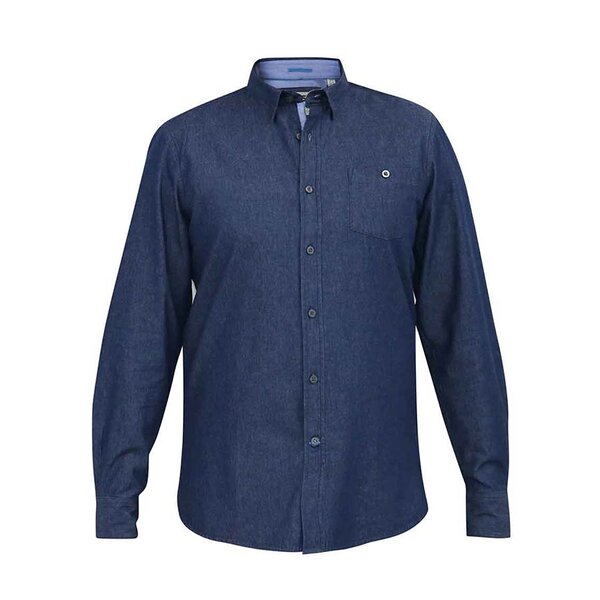 D555 Pure Cotton Denim Look LS Shirt-shop-by-brands-Beggs Big Mens Clothing - Big Men's fashionable clothing and shoes