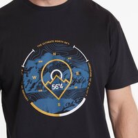 North 56 Topographic Compass Print Tee Black