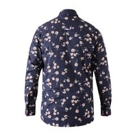 D555 Floral Print Button Down Collar Navy