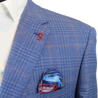 Savile Row Pure Merino Sports Coat Light Blue Plaid