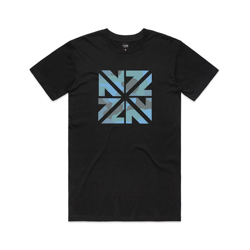 Mr Vintage NZZN Blue Camo Tee Black