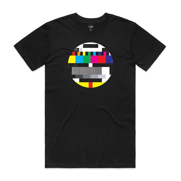 Mr Vintage NZ TV Test Tee Black-shop-by-brands-Beggs Big Mens Clothing - Big Men's fashionable clothing and shoes