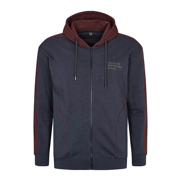 North 56 Full Zip Contrast Shoulder Hoody-shop-by-brands-Beggs Big Mens Clothing - Big Men's fashionable clothing and shoes