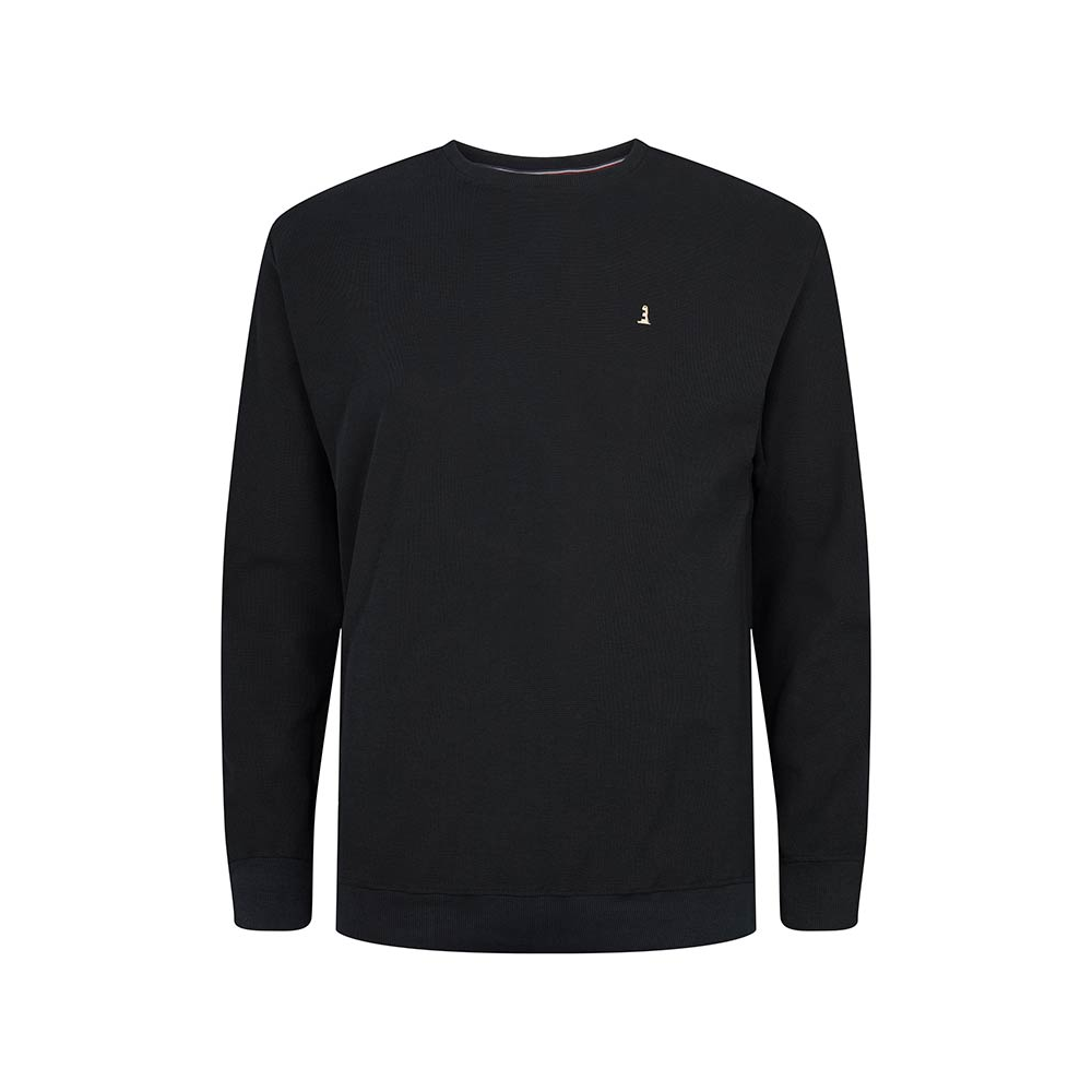 North 56 Classic Crew Neck Sweat Textured Cotton Black