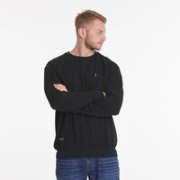 North 56 Classic Crew Neck Sweat Textured Cotton Black