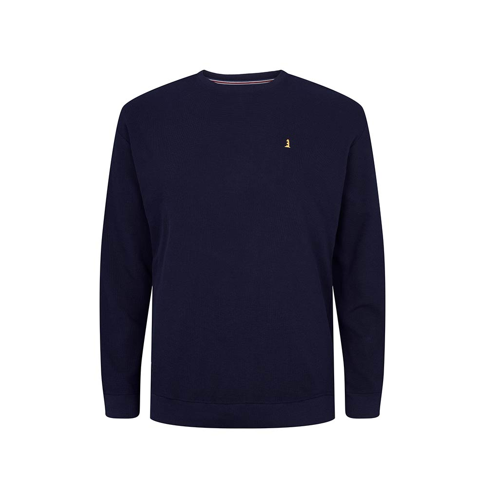 North 56 Classic Crew Neck Sweat Textured Cotton Navy