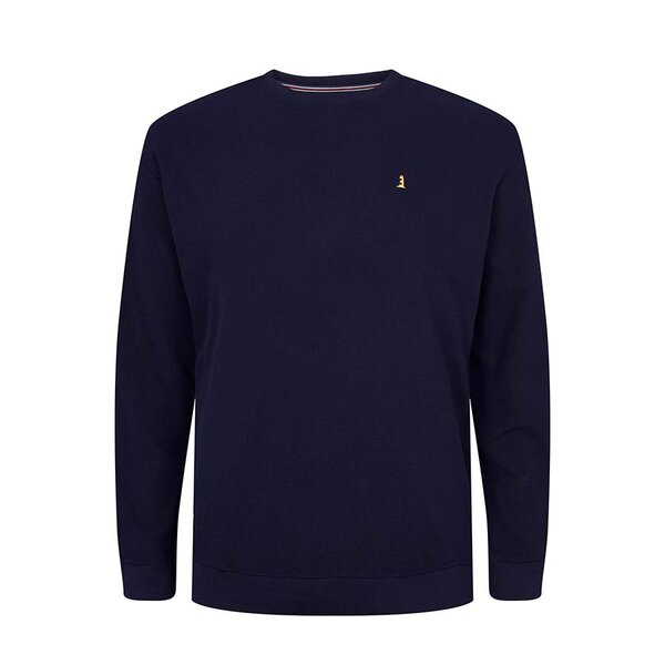 North 56 Classic Crew Neck Sweat Textured Cotton Navy-shop-by-brands-Beggs Big Mens Clothing - Big Men's fashionable clothing and shoes