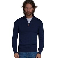 Raging Bull Quarter Zip Cotton Sweater Navy