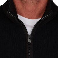 Raging Bull Quarter Zip Textured Cotton Sweater Black