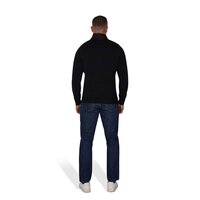 Raging Bull Quarter Zip Textured Cotton Sweater Black