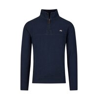 Raging Bull Quarter Zip Textured Cotton Sweater Navy