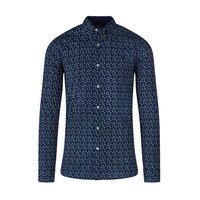 Raging Bull Poplin Daisy Print Shirt Navy