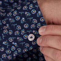 Raging Bull Poplin Daisy Print Shirt Navy