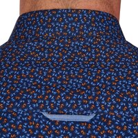 Raging Bull Ditsy Floral Print Cotton Poplin Shirt Navy