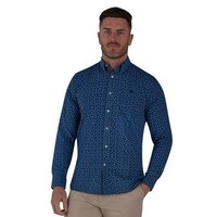 Raging Bull Chambray Feather Print Shirt Navy