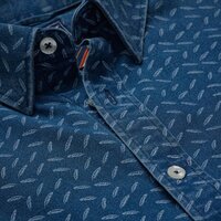 Raging Bull Chambray Feather Print Shirt Navy